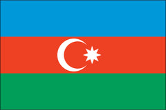 AZERBAIJAN NYLON PRINT FLAG - 3x5