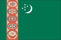TURKMENISTAN NYLON PRINT FLAG - 3x5