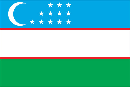 UZBEKISTAN NYLON PRINT FLAG - 3x5