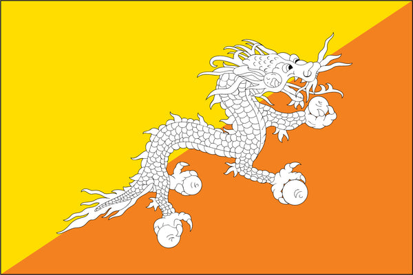 Bhutan Miniature Flag 4" x 6"