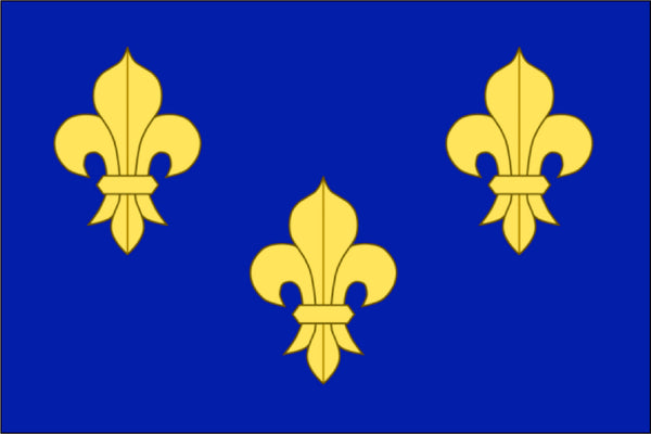 French Fleur de Lis 4" x 6" Flag. Box of 12 flags