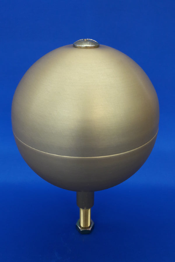 12" Gold Anodized Flagpole Ball  with 5/8" threaded rod