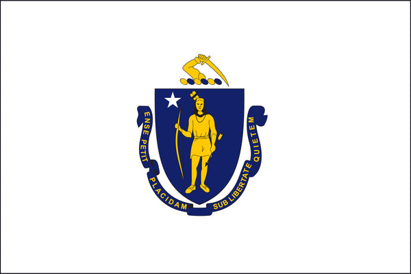 Massachusetts Miniature 4" x 6" Flag