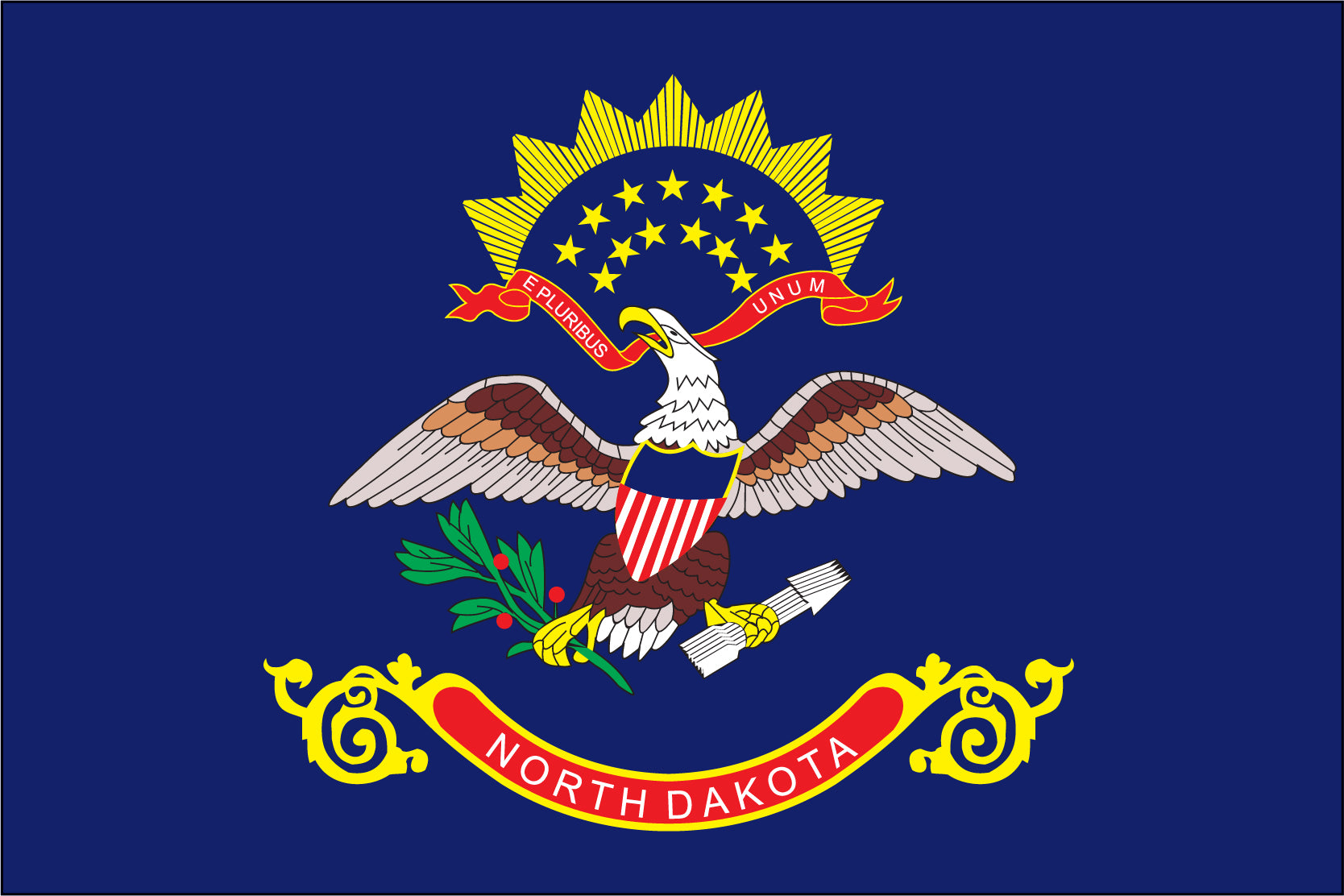 north dakota state flag, flag of north dakota