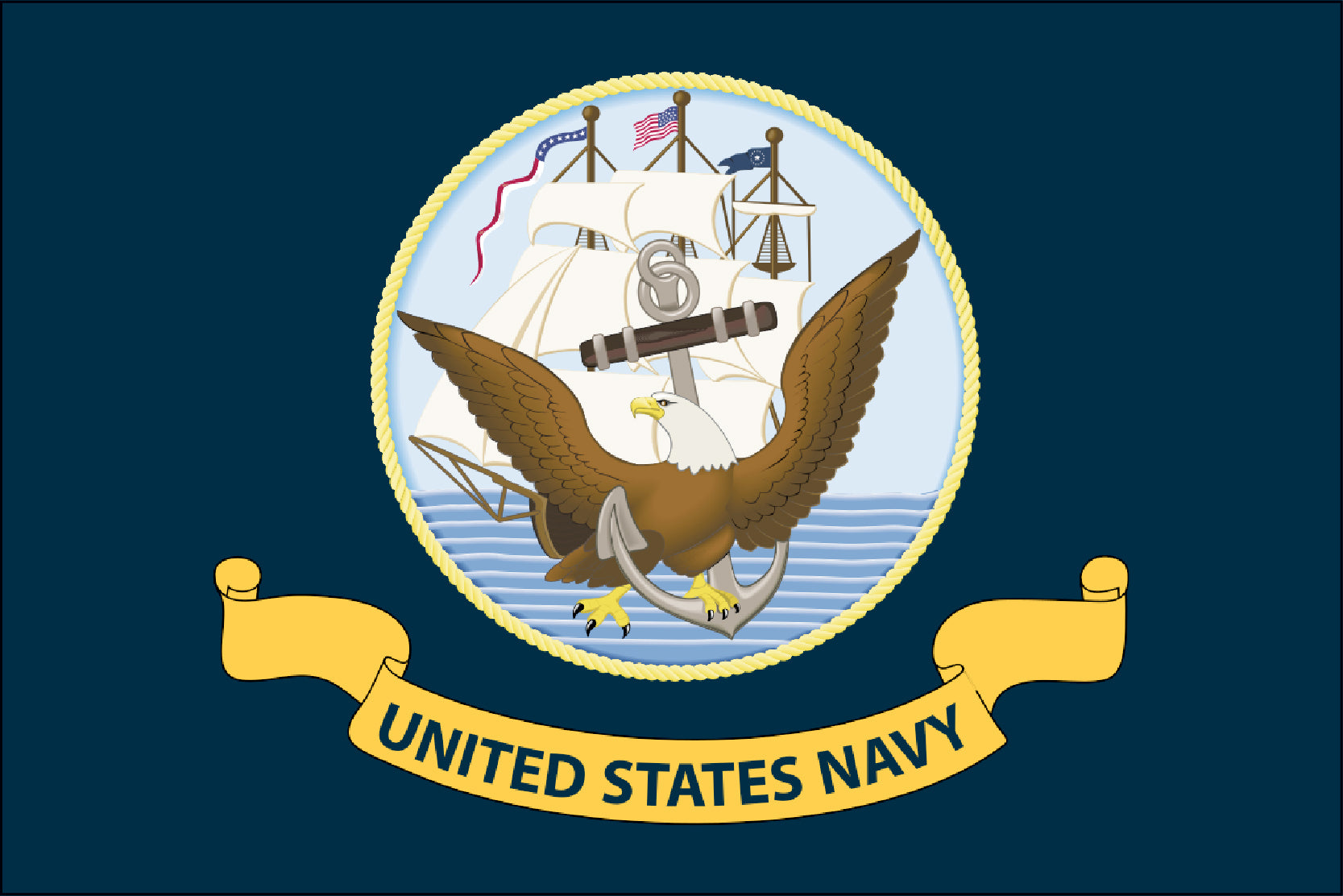 Navy Miniature Rayon Flag 4