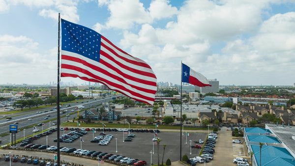 Commercial grade American Flags in Texas by Kronberg's Flags and Flagpoles