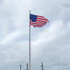 40' x 7'' x .156" 2-pc. tapered aluminum commercial flagpole. Windloading is 122 MPH unflagged.