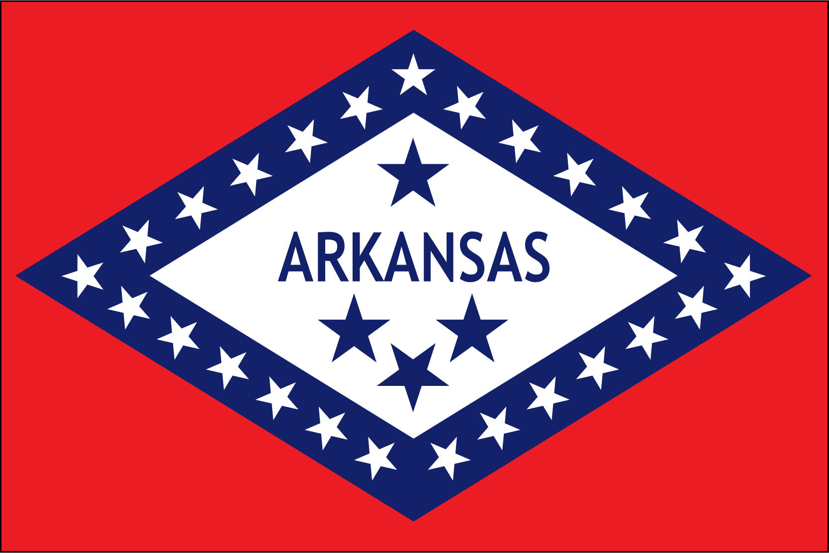 ARKANSAS NYLON PRINT FLAG - 3X5