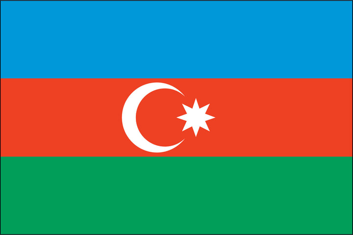 AZERBAIJAN NYLON PRINT FLAG - 3x5
