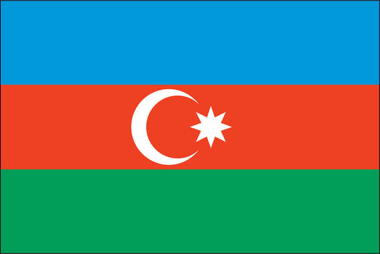 AZERBAIJAN NYLON PRINT FLAG - 3x5