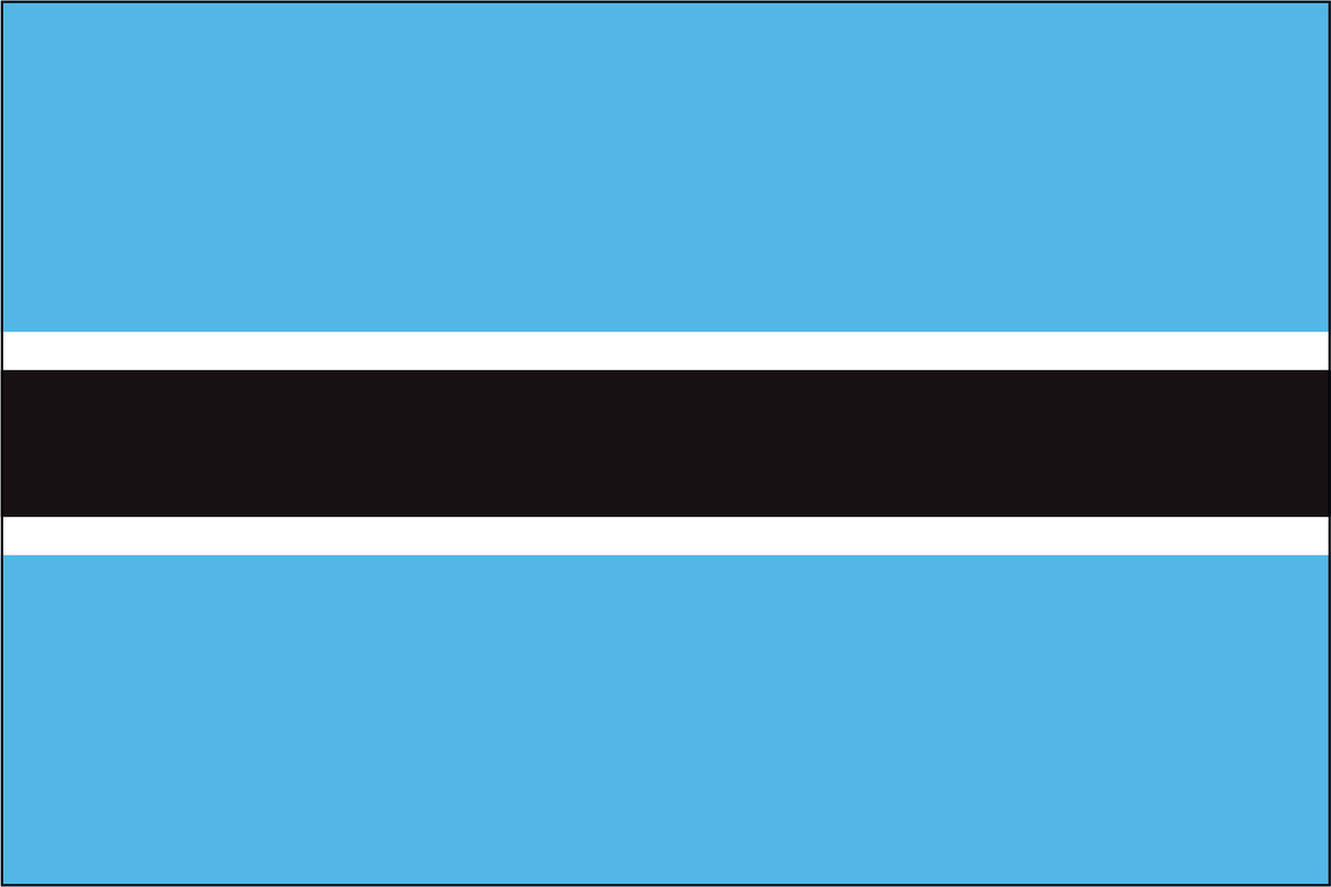 BOTSWANA NYLON PRINT FLAG - 3x5