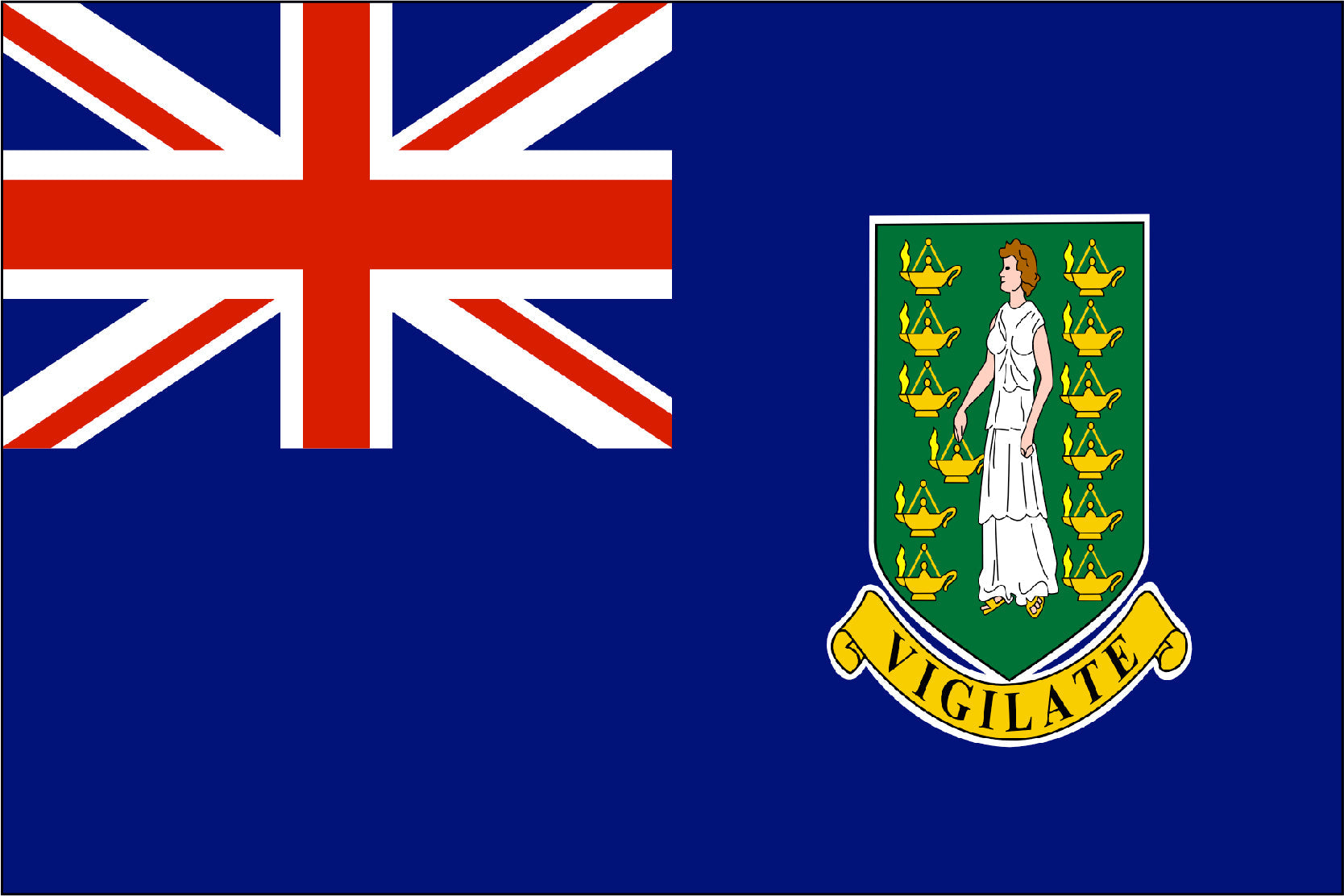 BRITISH VIRGIN ISLANDS NYLON PRINT FLAG - 3x5