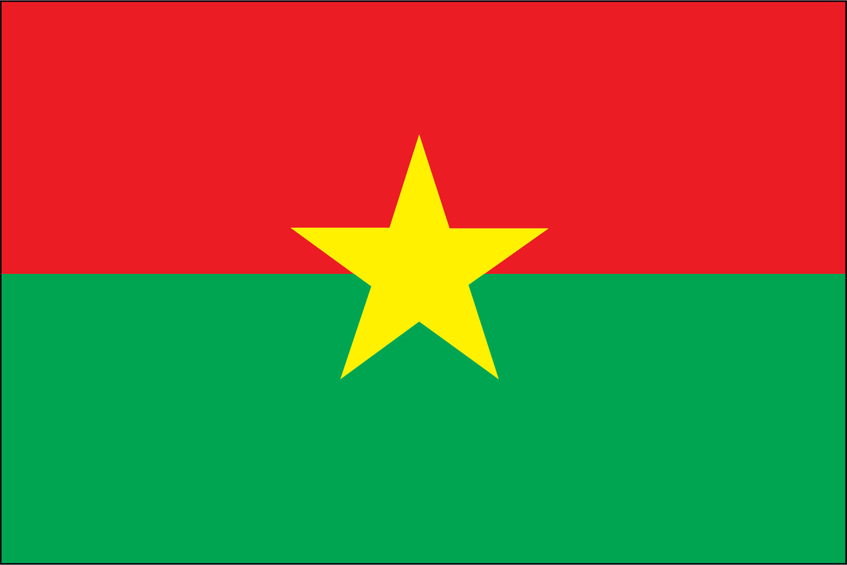 BURKINA FASO NYLON PRINT FLAG - 3x5
