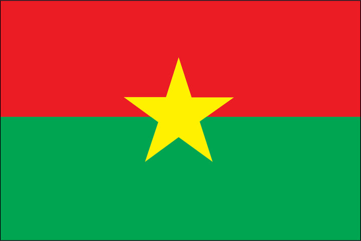 BURKINA FASO NYLON PRINT FLAG - 3x5