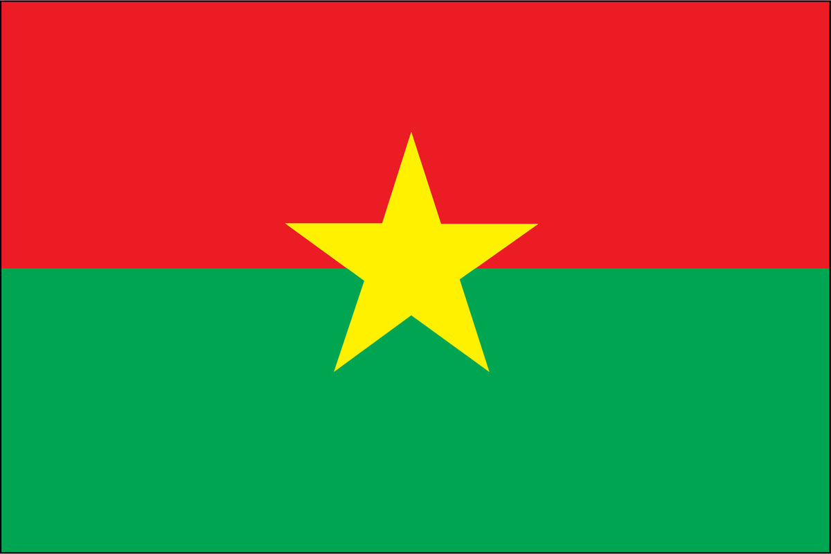 BURKINA FASO NYLON PRINT FLAG - 3x5