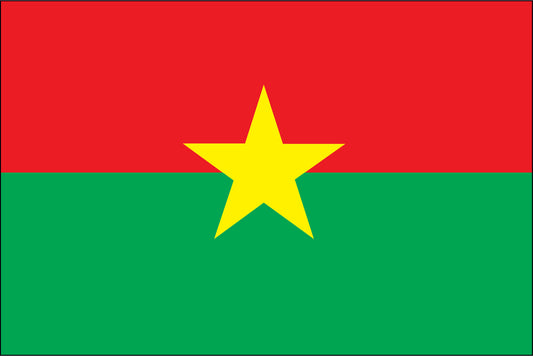 BURKINA FASO NYLON PRINT FLAG - 3x5