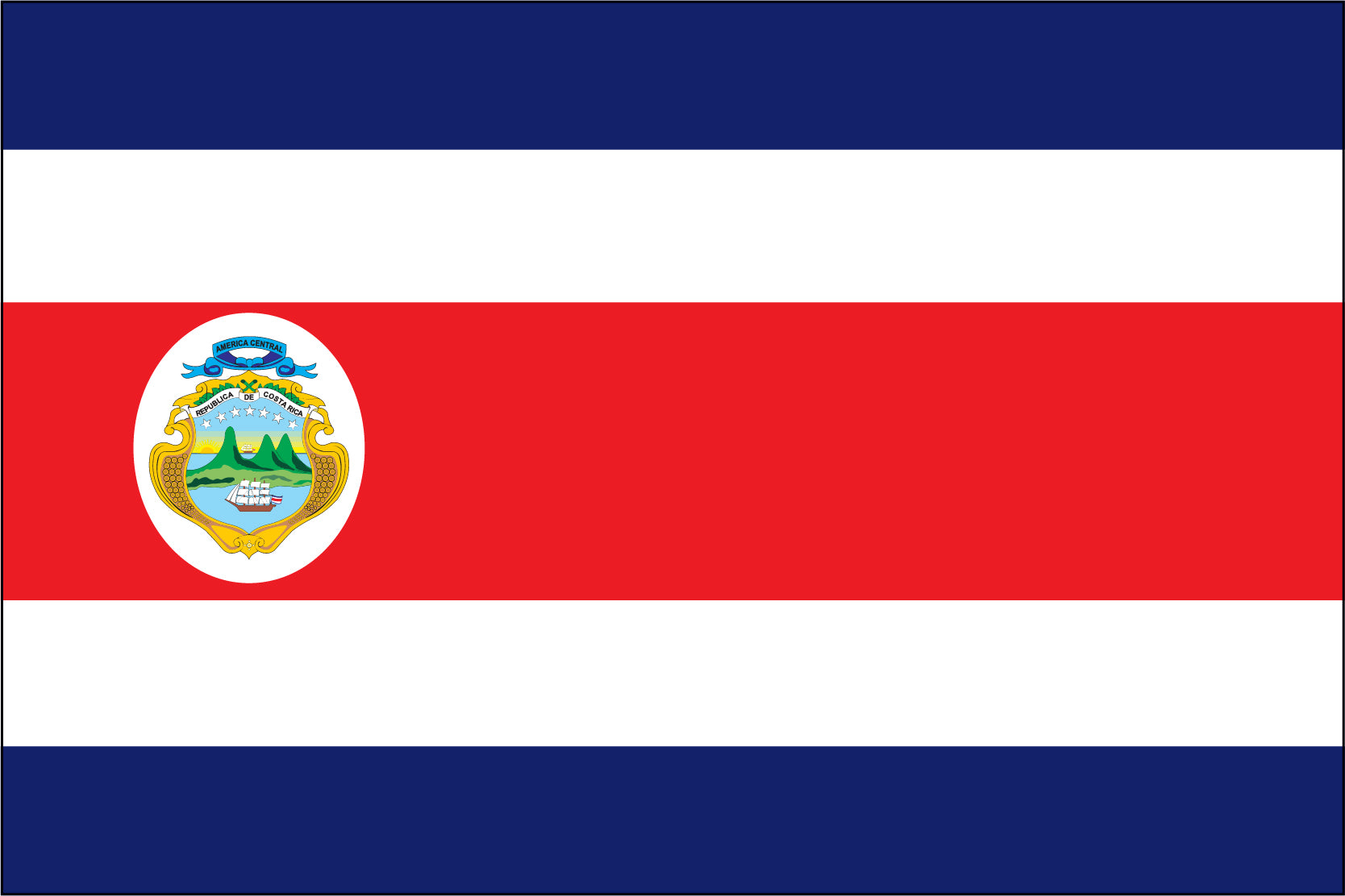 COSTA RICA NYLON PRINT FLAG - 3x5