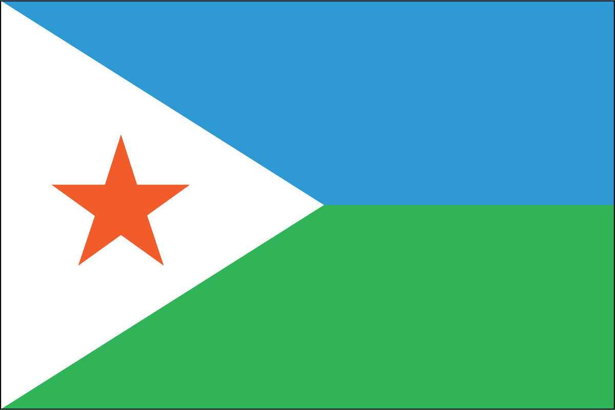 DJIBOUTI NYLON PRINT FLAG - 3x5