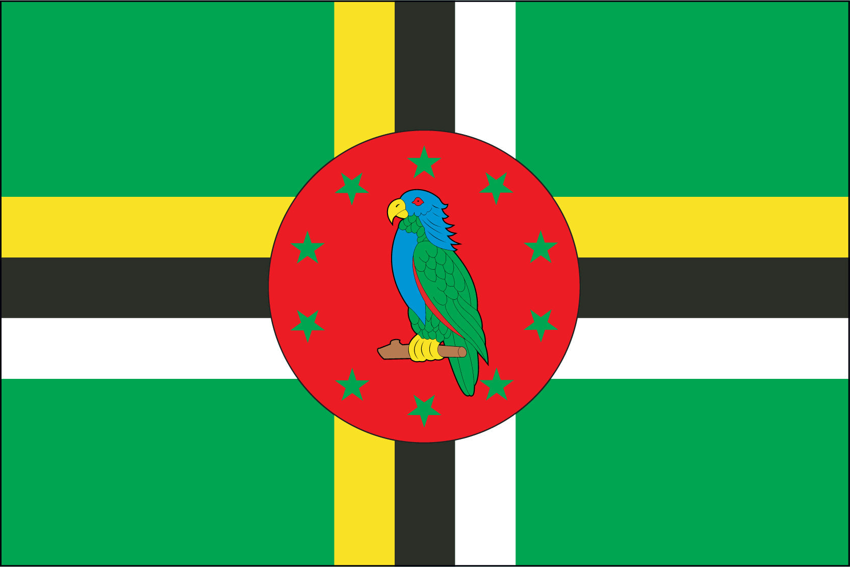 DOMINICA NYLON PRINT FLAG - 3x5
