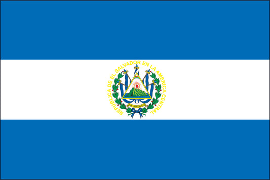 EL SALVADOR NYLON PRINT FLAG - 3x5