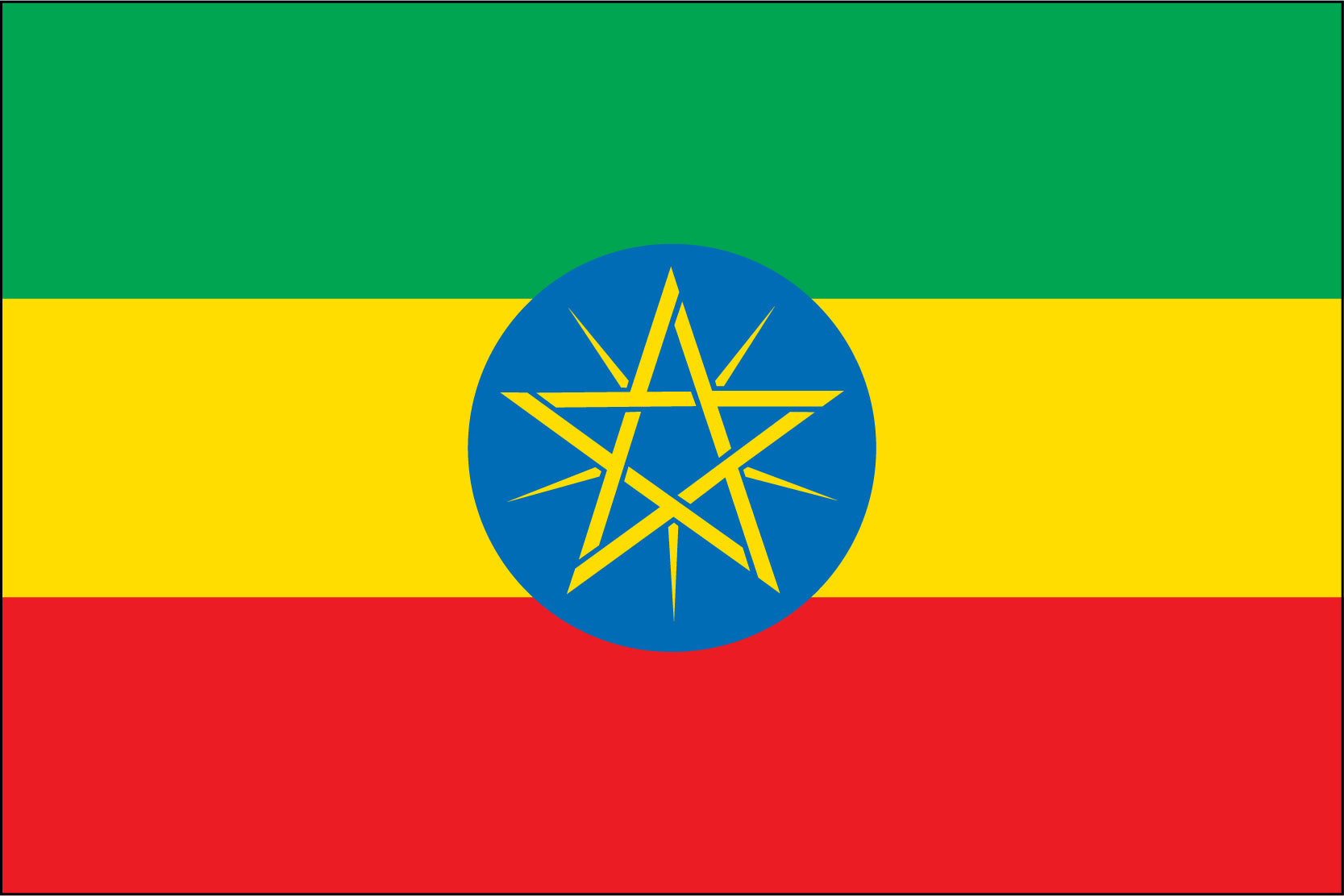 ETHIOPIA NYLON PRINT FLAG - 3x5