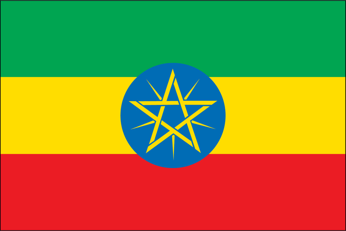ETHIOPIA NYLON PRINT FLAG - 3x5