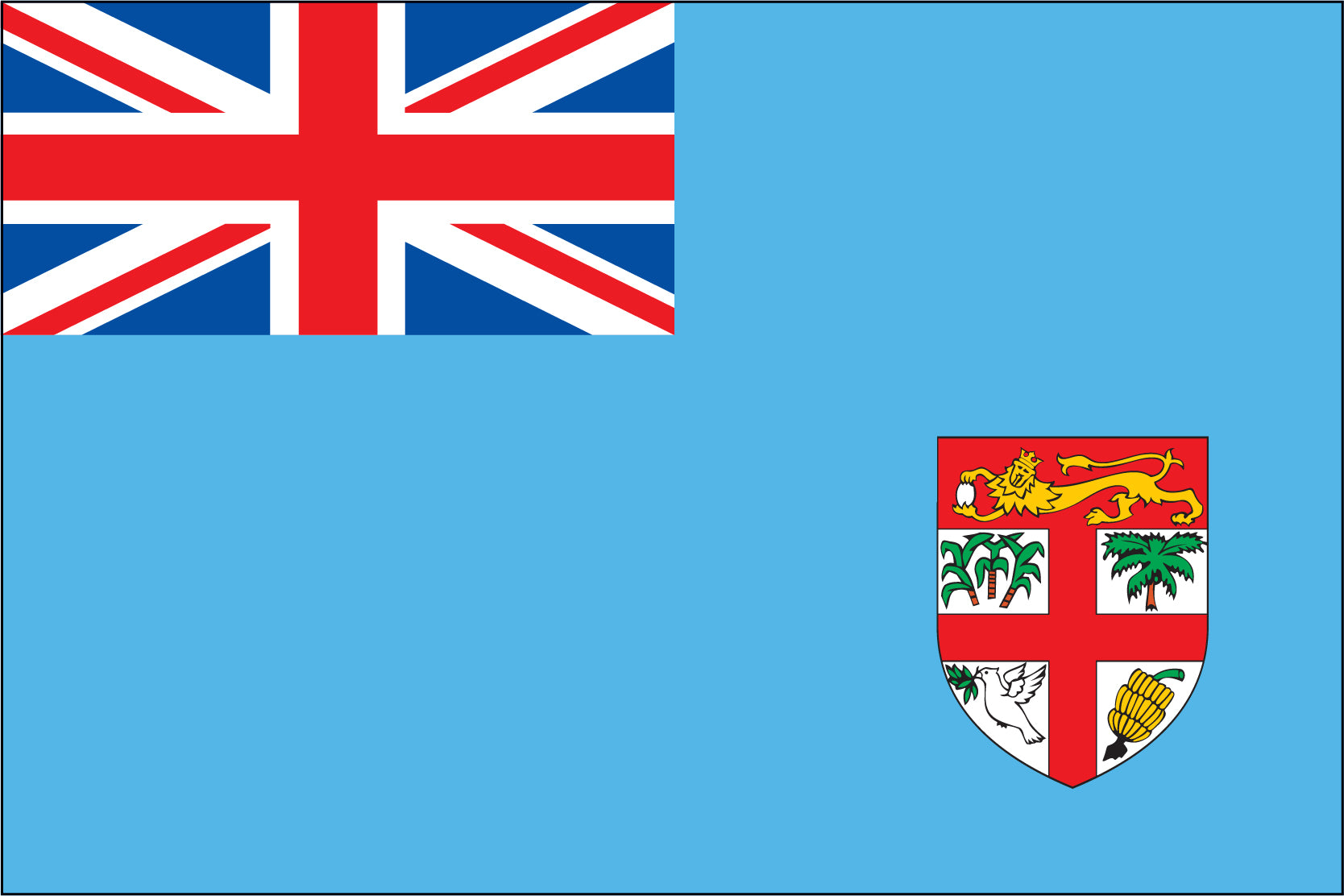 FIJI ISLAND NYLON PRINT FLAG - 3x5