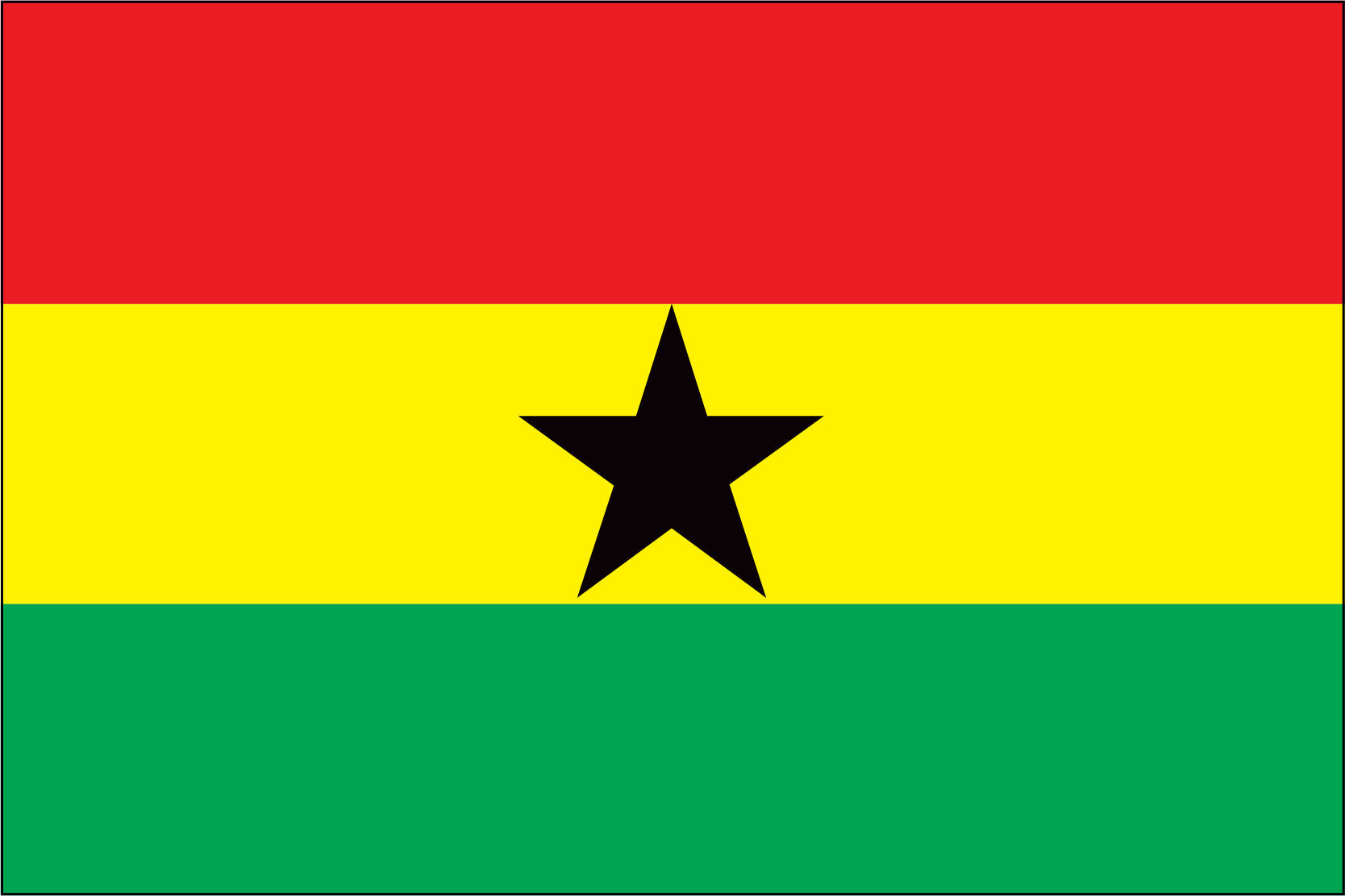 GHANA NYLON PRINT FLAG - 3x5
