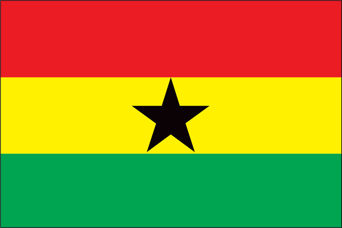GHANA NYLON PRINT FLAG - 3x5