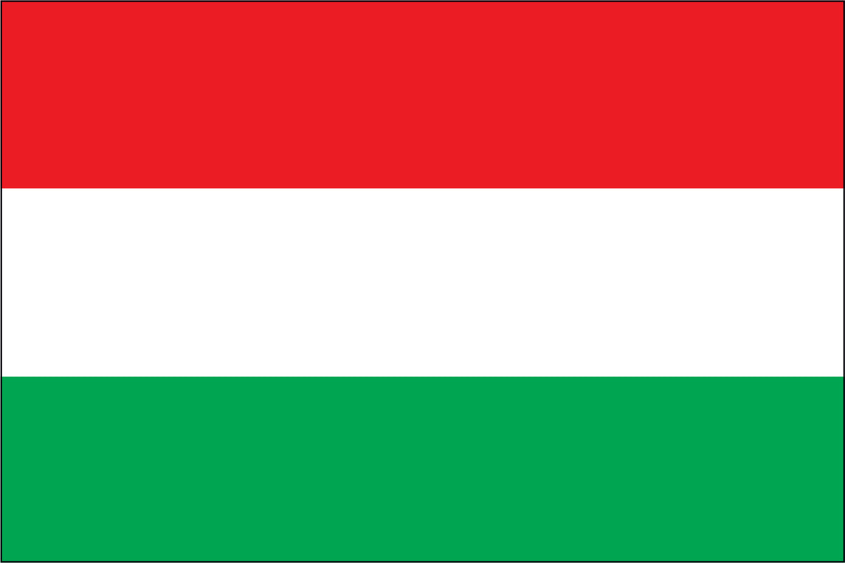 HUNGARY NYLON PRINT FLAG - 3x5