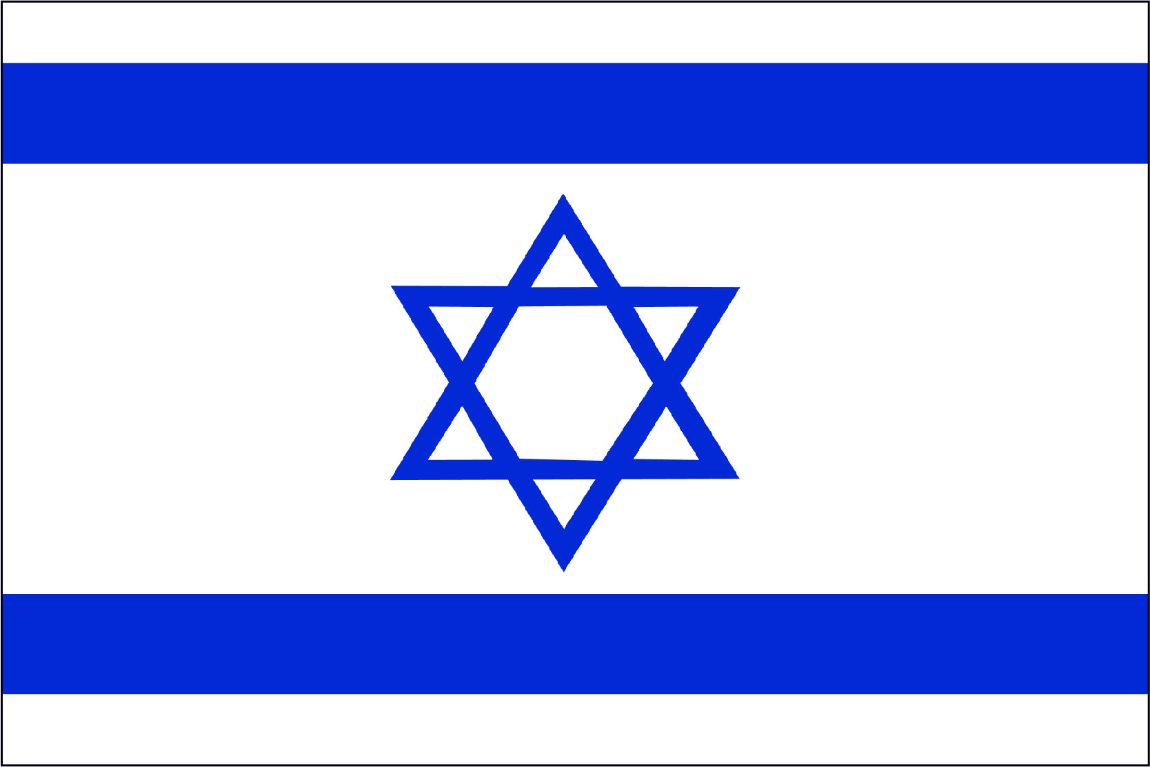 FULLY SEWN 3' x 5' Israel flag - fully sewn on nylon field
