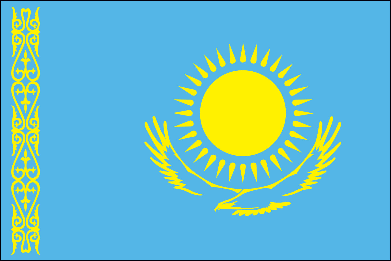KAZAKHSTAN NYLON PRINT FLAG - 3x5