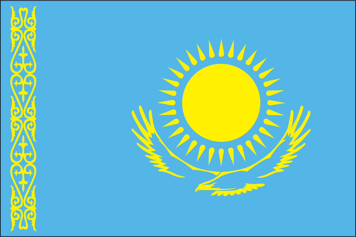 KAZAKHSTAN NYLON PRINT FLAG - 3x5