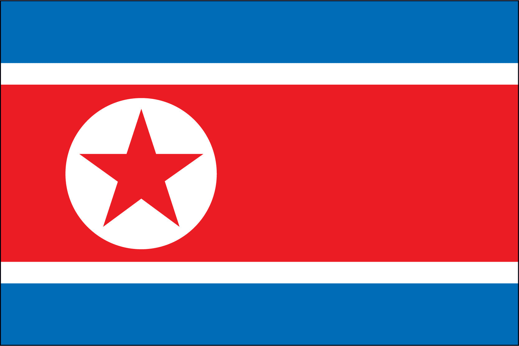 NORTH KOREA NYLON PRINT FLAG - 3x5
