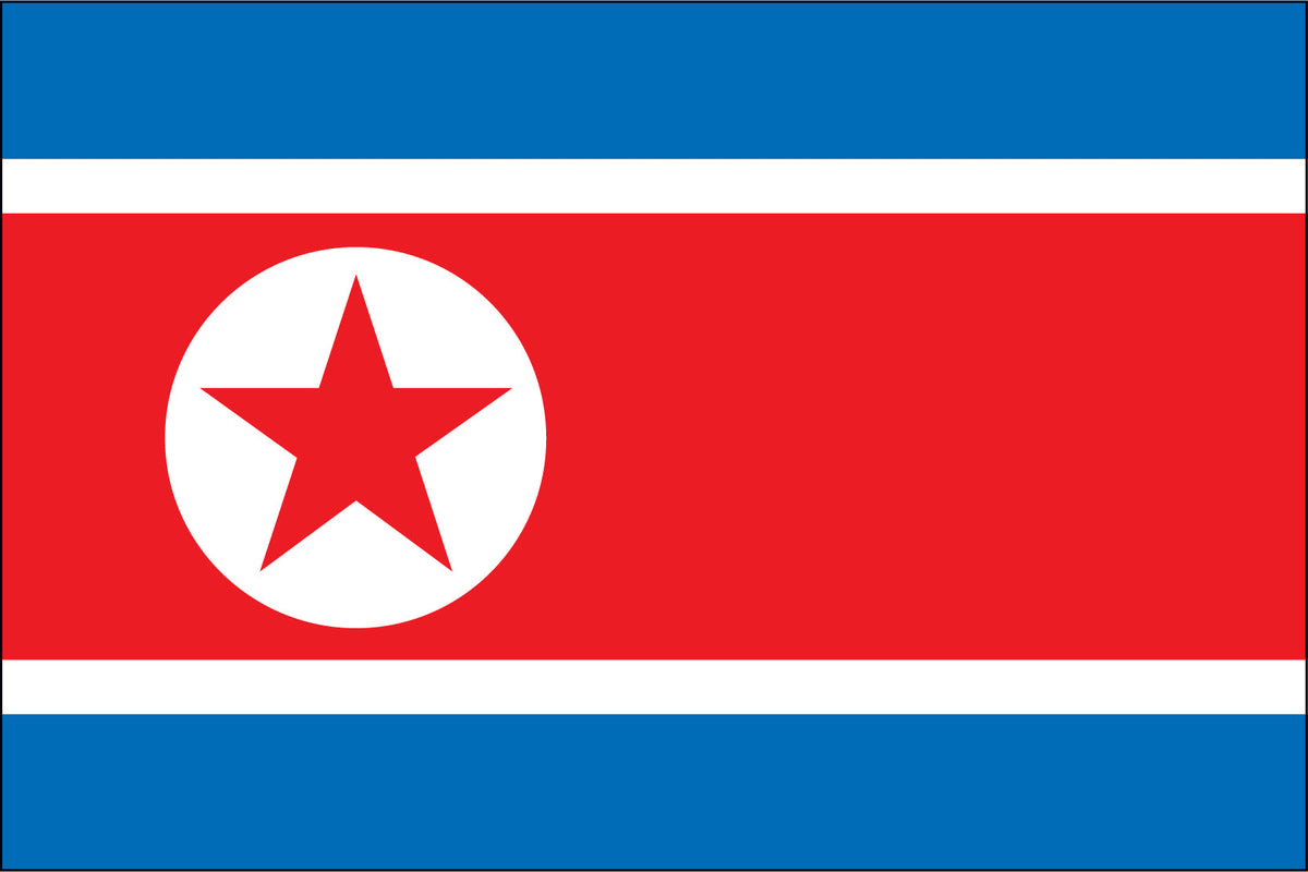 NORTH KOREA NYLON PRINT FLAG - 3x5