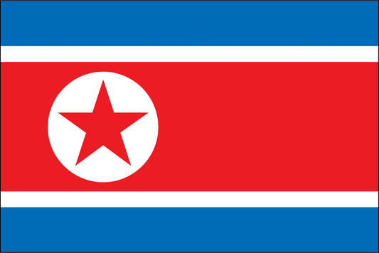 NORTH KOREA NYLON PRINT FLAG - 3x5