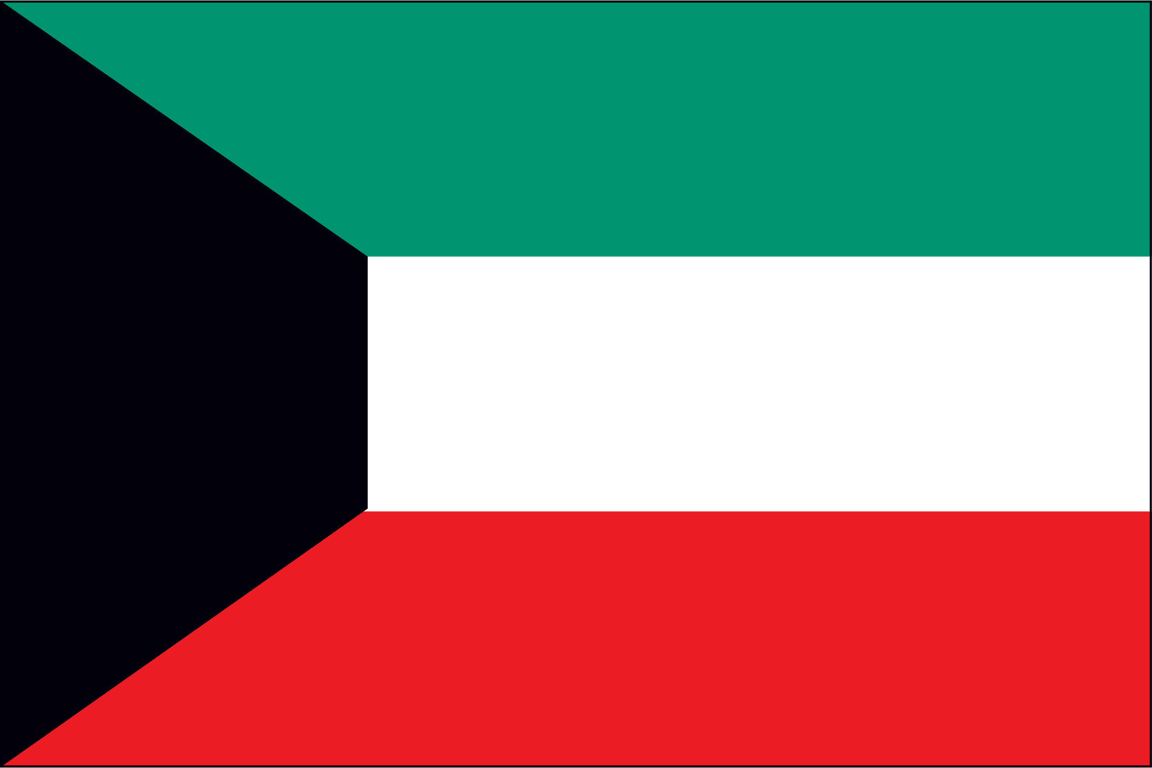 KUWAIT NYLON PRINT FLAG - 3x5