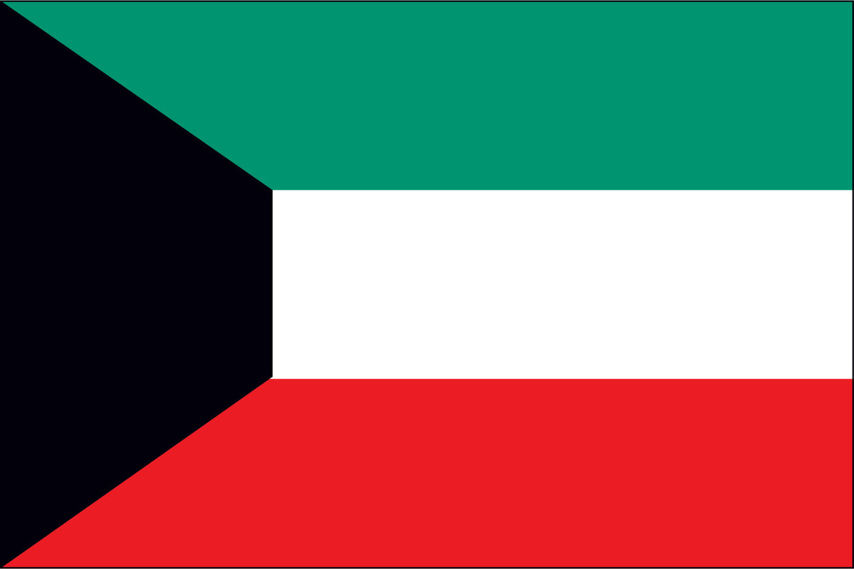 KUWAIT NYLON PRINT FLAG - 3x5