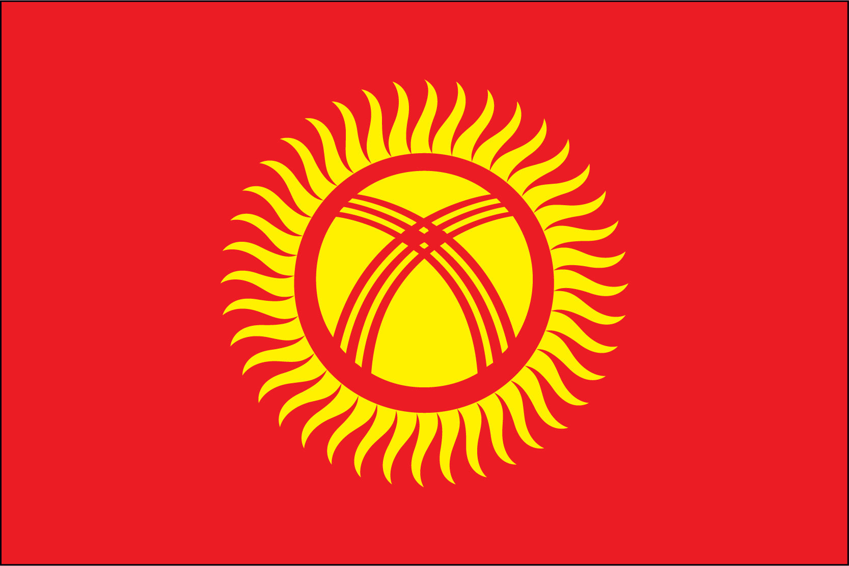 KYRGYZSTAN NYLON PRINT FLAG - 3x5