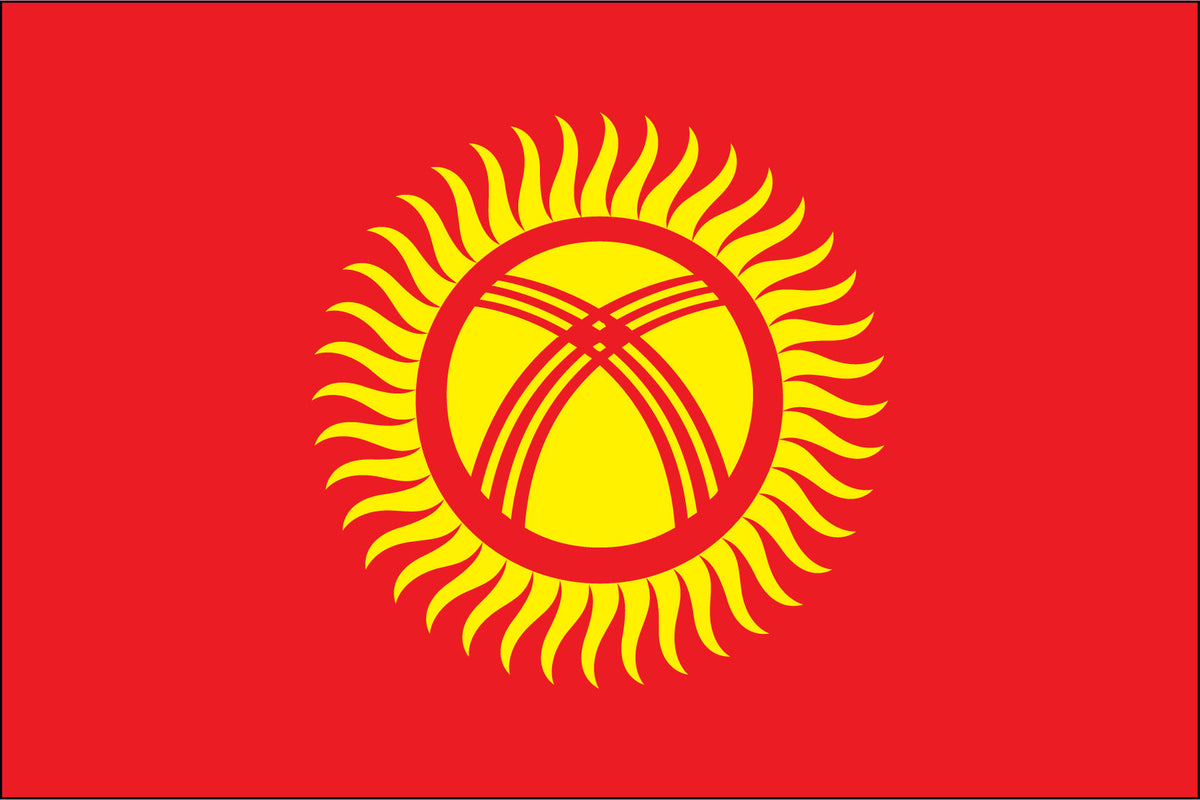 KYRGYZSTAN NYLON PRINT FLAG - 3x5