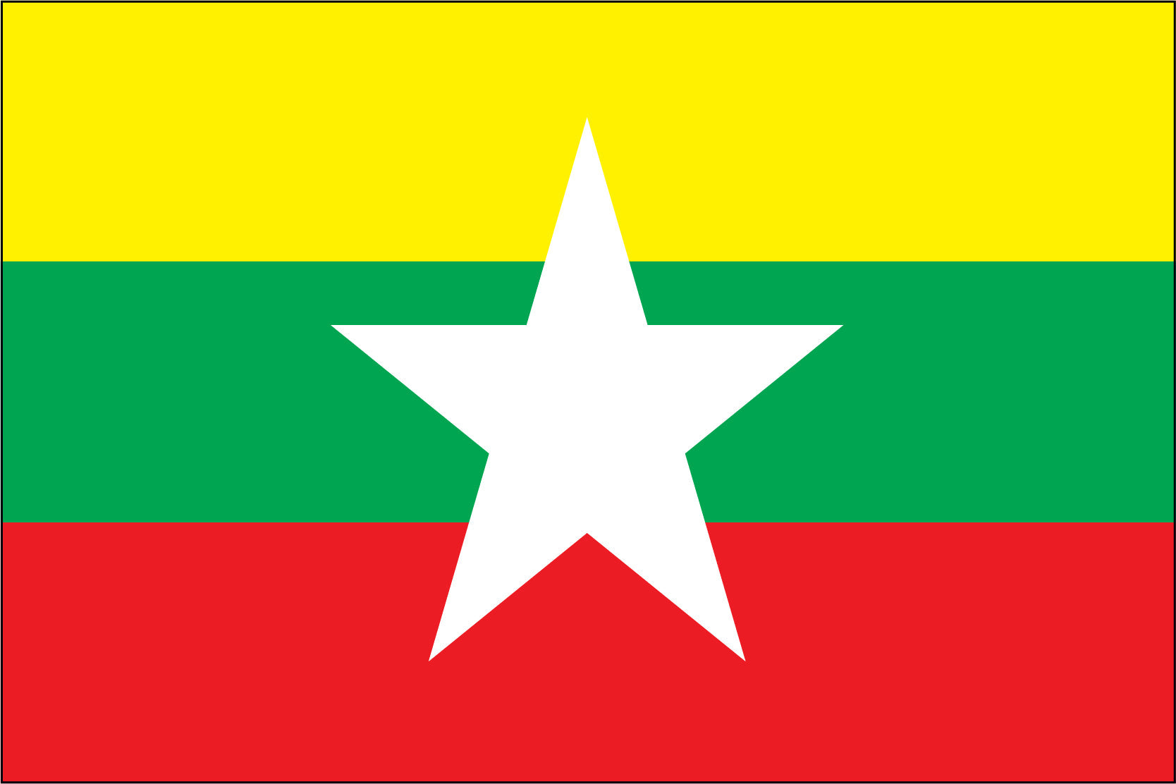 MYANMAR NYLON PRINT FLAG - 3x5