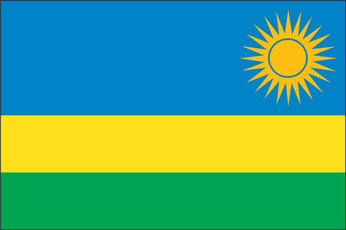 RWANDA NYLON PRINT FLAG - 3x5