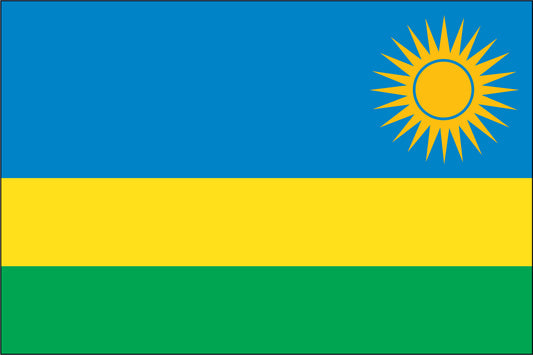RWANDA NYLON PRINT FLAG - 3x5