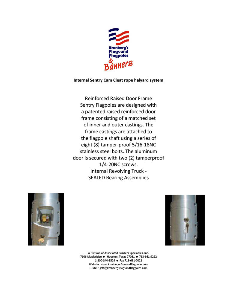 One-Piece Tapered Aluminum Commercial Flagpole – 25' x 5'' x .156'' – External model windloading at 178 MPH unflagged.