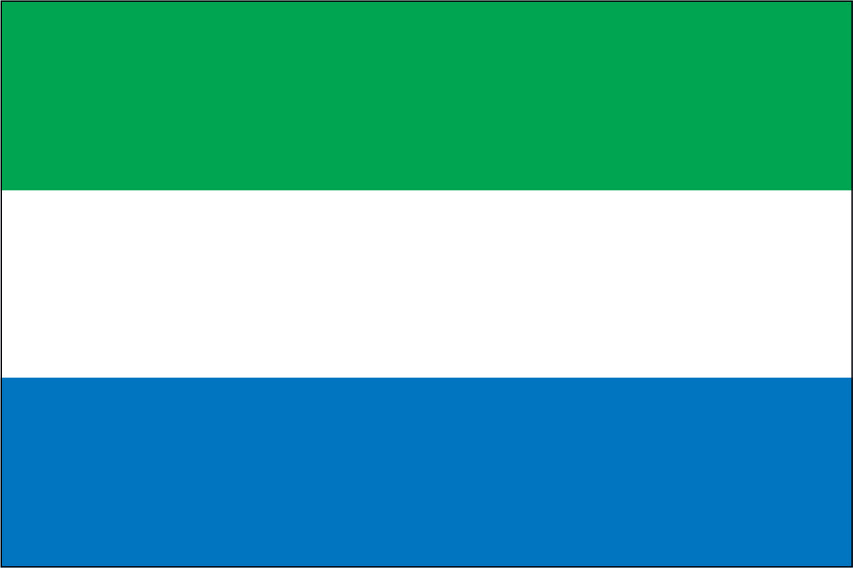 SIERRA LEONE NYLON PRINT FLAG - 3x5