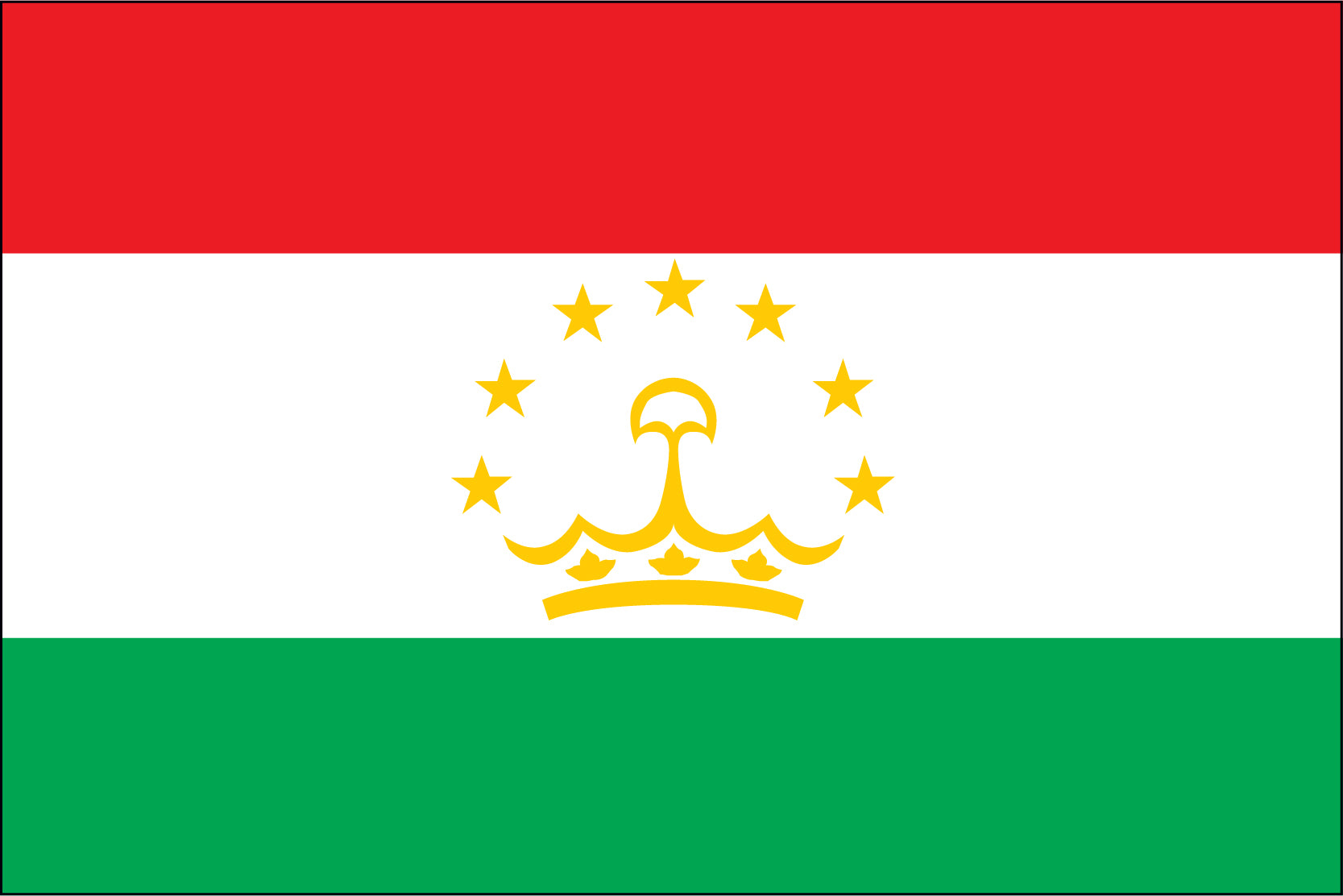 TAJIKISTAN NYLON PRINT FLAG - 3x5