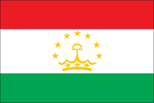 TAJIKISTAN NYLON PRINT FLAG - 3x5