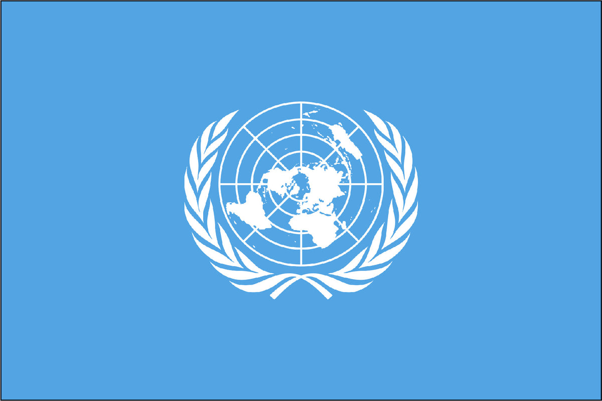 UNITED NATIONS NYLON PRINT FLAG - 3x5