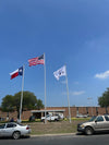 1-60'/2-50' external halyards. Flying 12'x18' U.S. flag and 10'x15' Texas and Corporate flags.