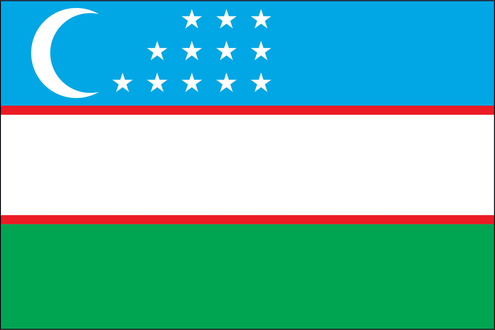 UZBEKISTAN NYLON PRINT FLAG - 3x5